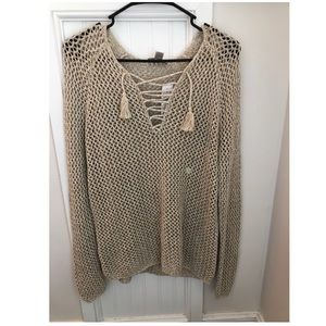 Loft Lace Up Sweater
